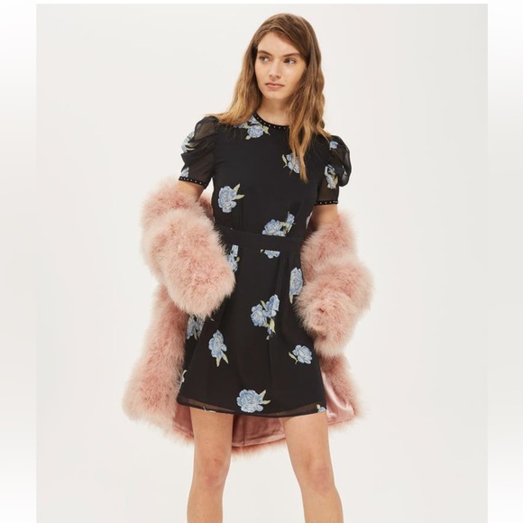 TOPSHOP Bloom Studded Puff Sleeve Dress - Picture 5 of 5